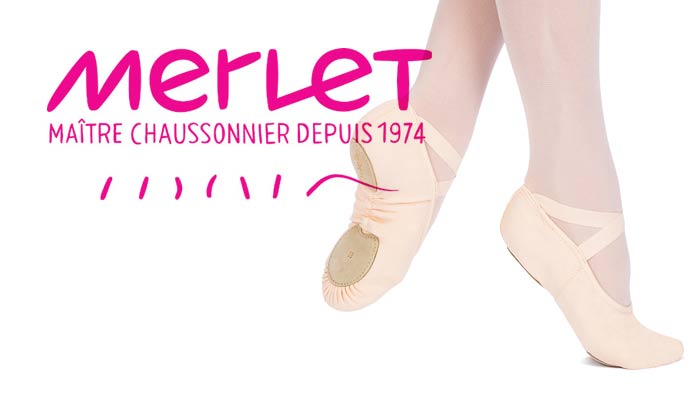 Stretchleinen Ballettschuhe Damen mit Logo von Merlet