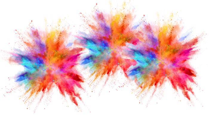 Drei bunte Farbkleckse
