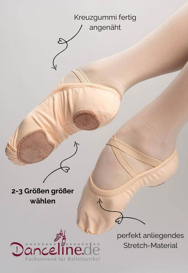 Perfekter Ballettschuh aus Stretchleinen. SoDanca SD16 Komfort.